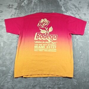 Bodega Shirt Mens Medium Pink Orange Hidden In Plain Sight Ombre Miami Rose